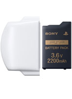 バッテリーパック(2200mAh)PSP-2000シリーズ用バッテリーカバー(セラミック・ホワイト)付き