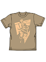 NARUTO -ナルト- 疾風伝 サスケアクションTシャツ サンドカーキ M