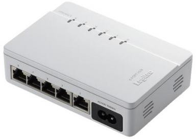 ロジテック イーサネットHUB/5ポート/電源内蔵/ホワイト LAN-SW05P/PB
