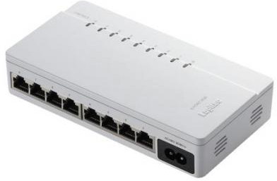 ロジテック イーサネットHUB/8ポート/電源内蔵/ホワイト LAN-SW08P/PB