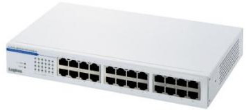 ロジテック ギガビットイーサHUB/24ポート/50℃対応/電源内蔵 LAN-SW24P/HGW