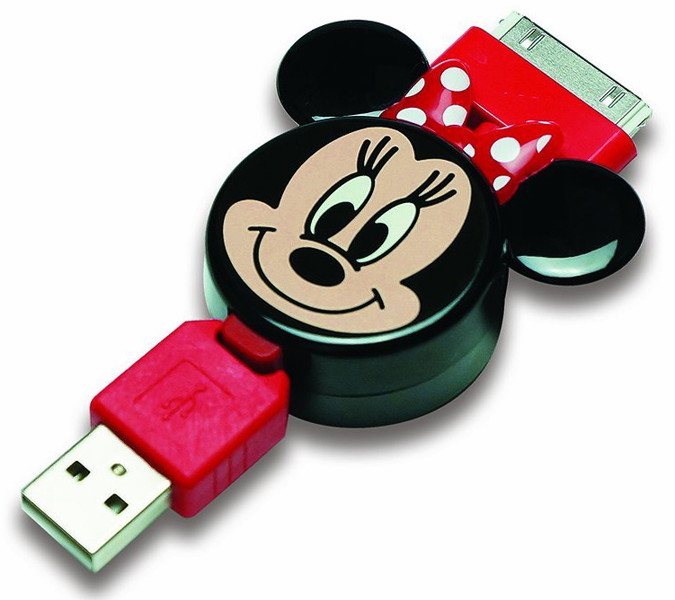 PGA Disney iPhone iPod用巻き取り式充電ケーブル ミニーマウス PG-DNYJU560MNE