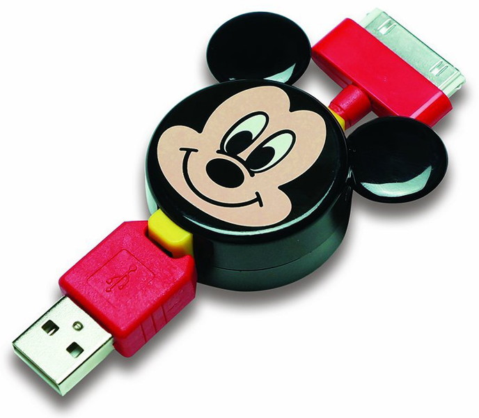 PGA Disney iPhone iPod用巻き取り式充電ケーブル ミッキーマウス PG-DMYJU559MKY