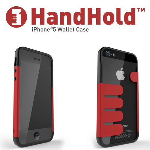 iPhone5/5s専用 マネークリップ機能付きケース Felix HandHold ブラック/レッド