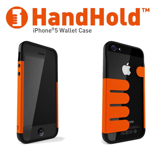 iPhone5/5s専用 マネークリップ機能付きケース Felix HandHold ブラック/オレンジ