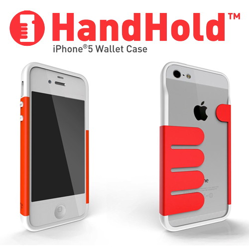 iPhone5/5s専用 マネークリップ機能付きケース Felix HandHold ホワイト/レッド