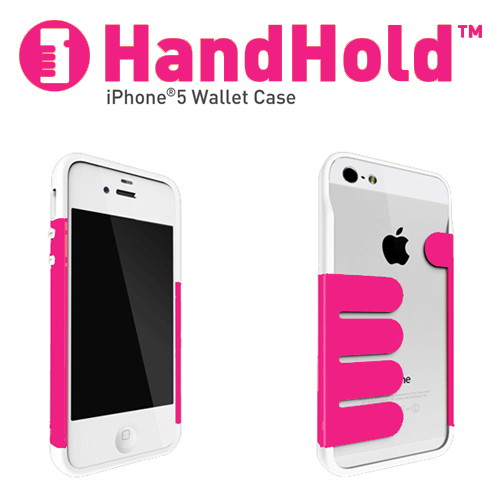 iPhone5/5s専用 マネークリップ機能付きケース Felix HandHold ホワイト/ピンク