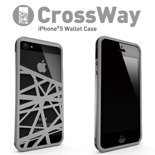 iPhone5/5s専用 マネークリップ機能付きケース Felix CrossWay ブラック/グレー