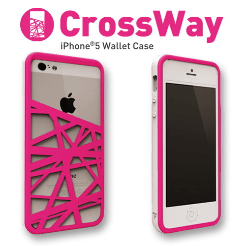 iPhone5/5s専用 マネークリップ機能付きケース Felix CrossWay ホワイト/ピンク