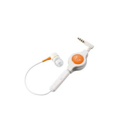 【クリックで詳細表示】エレコム スマートフォン用ヘッドホン/3.5φ4極/マイク有/モノラル/巻取/FACE1 EHP-SMINR01F1