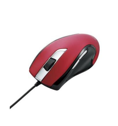 【クリックで詳細表示】エレコム BlueLEDマウス/有線/5ボタン/エルゴノミクス/レッド M-BL07UBRD