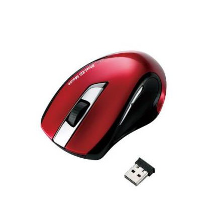 【クリックで詳細表示】エレコム BlueLEDマウス/無線/2.4GHz/5ボタン/レッド M-BL2DBRD