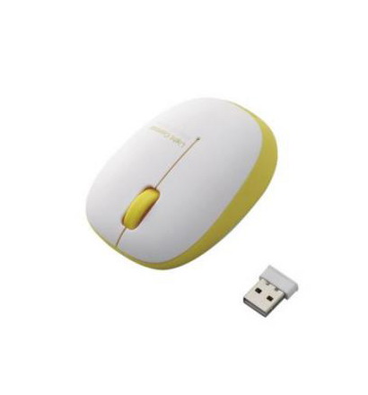 【クリックで詳細表示】エレコム BlueLEDマウス/無線/3ボタン/軽量/イエロー M-BL5DBYL