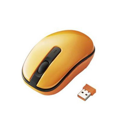 【クリックで詳細表示】エレコム BlueLEDマウス/無線/5ボタン/対称型形状/オレンジ M-BL6DBDR