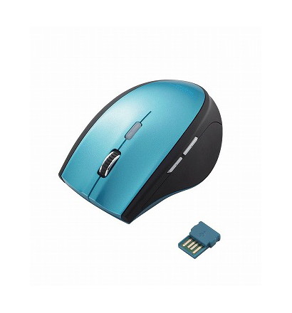 【クリックで詳細表示】エレコム BlueLEDマウス/無線/5ボタン/Touch＆Go/カウント切替/ブルー M-BL15DBBU