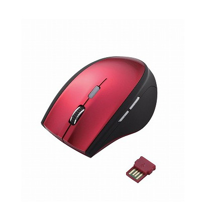 【クリックで詳細表示】エレコム BlueLEDマウス/無線/5ボタン/Touch＆Go/カウント切替/レッド M-BL15DBRD