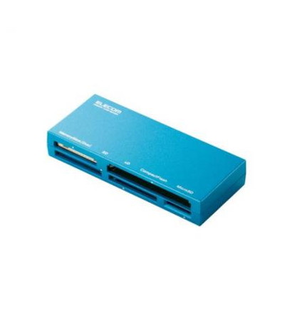【クリックで詳細表示】エレコム メモリリーダライタ/ケーブル収納/SD＋MS＋CF＋XD対応/ブルー MR-K008BU