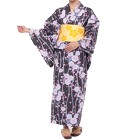 summer style 流線 桜模様 浴衣セット ブラック