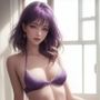 AI美女写真集Vol.75:紫髪の裸美女