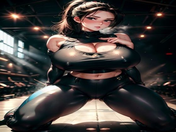 爆乳AIセクシーレザーレギンス1