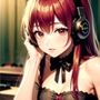 音楽を聴いているお嬢様