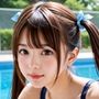 女子校生テカテカ光沢スクール水着