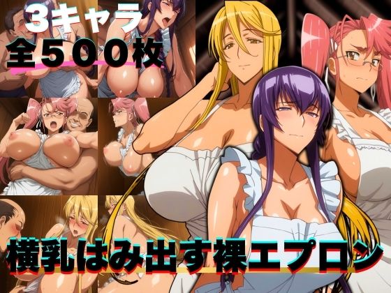 横乳はみ出す裸エプロン3キャラ500枚