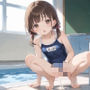 スクール水着がエロい貧乳後輩ちゃんを誰もいないプールに呼び出して中出しえっち06