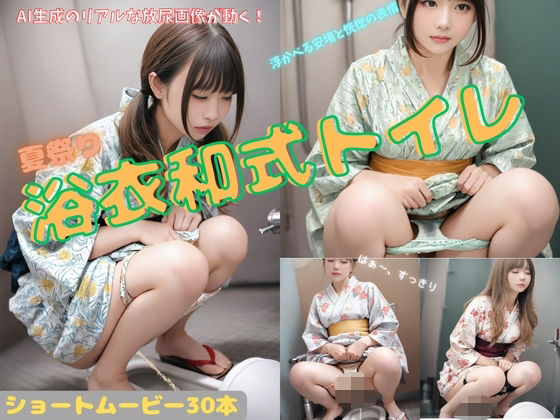 夏祭り浴衣和式トイレ