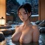 温泉で美女のおっぱいを堪能する（セリフなしAI画像集）