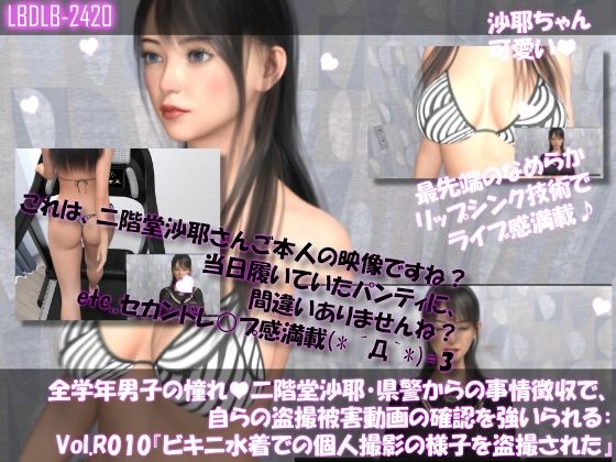 学業成績学年一位の二階堂沙耶・県警からの事情聴取で、自らの盗撮被害動画の確認を強いられる:Vol.R010『ビキニ水着の個人撮影を盗撮されていた件』