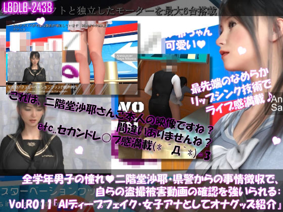 学業成績学年一位の二階堂沙耶・県警からの事情聴取で、自らの盗撮被害動画の確認を強いられる:Vol.R011『沙耶のAIディープフェイク・女子アナとして女性向けオナニーグッズの紹介』