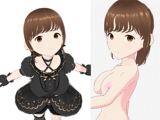 黒いドレスを着たお姉さん（セリフなし3DCGモデルイラスト集）