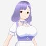 パープルヘアのメイド服のお姉さん（セリフなし3DCGモデルイラスト集）