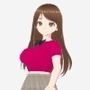 赤いシャツに蝶ネクタイの巨乳美女（セリフなし3DCGモデルイラスト集）