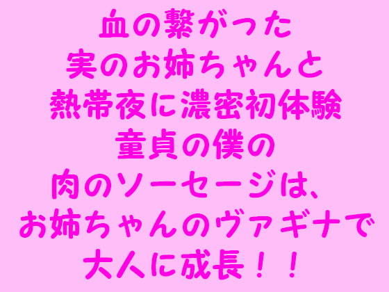 血の繋がった実のお姉ちゃんと熱帯夜に濃密初体験童貞の僕の肉のソーセージは、お姉ちゃんのヴァギナで大人に成長!!