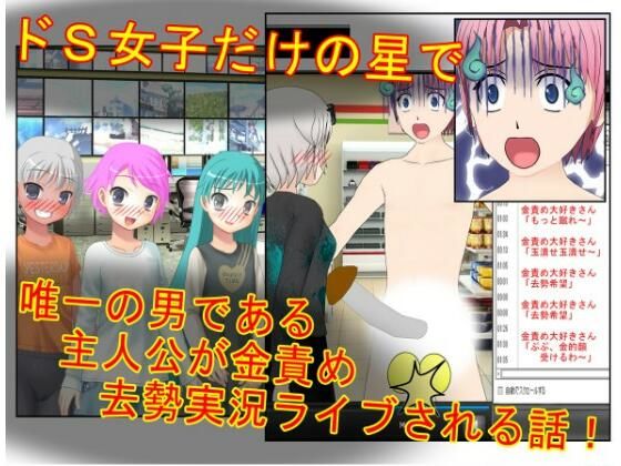 『女だけの玉責め星で去勢実況配信！』百億人の女が狙うのはたった二つのキ〇タマ！女たちに金責めされるシーンを勝手にライブ実況され、ドS女子らの人気者になる男！