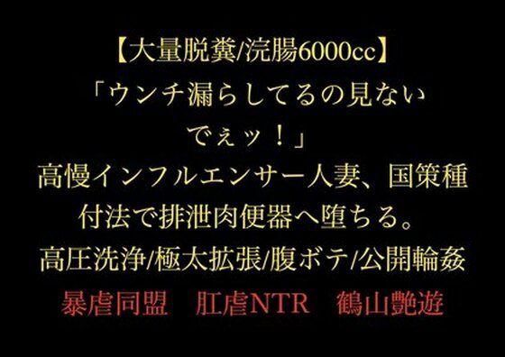 「ウンチ漏らしてるの見ないでぇッ！」高慢インフルエンサー人妻、国策種付法で排泄肉便器へ堕ちる。高圧洗浄/極太拡張/腹ボテ/公開輪●