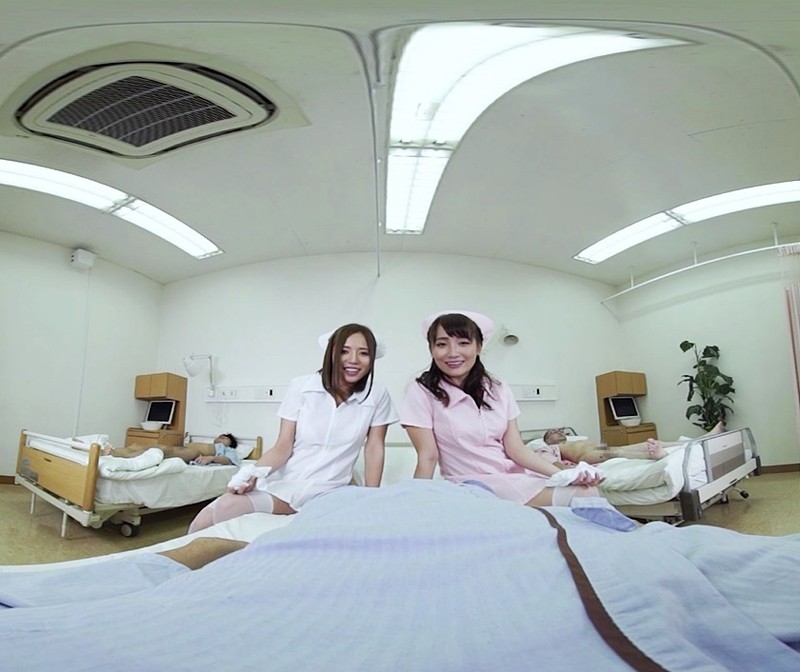 【VR】巷で噂のハレンチ美爆乳ナース中出しSEX病棟 倉多まお 共演:西條るり サンプル画像 No.1