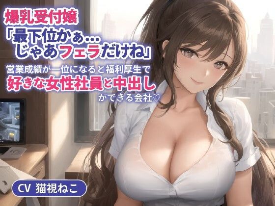 爆乳受付嬢「最下位かぁ...じゃあフェラだけね」営業成績が一位になると福利厚生で好きな女性社員と中出しができる会社