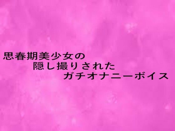 思春期美少女の隠し撮りされたガチオナニーボイス
