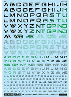 1/144 GM フォントデカール No.17「サイバースペース・アルファベット」プリズムナイトグリーン