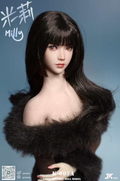 JKトイズ 1/6 アジア女性 ヘッドスカルプト ミリー （可動式眼球） A