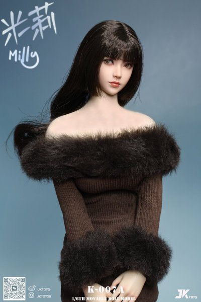 JKトイズ 1/6 アジア女性 ヘッドスカルプト ミリー （可動式眼球） A