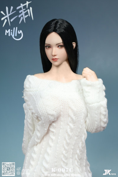 JKトイズ 1/6 アジア女性 ヘッドスカルプト ミリー （可動式眼球） C