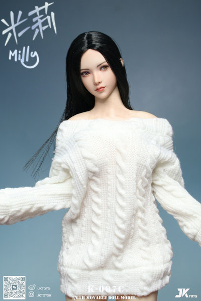 JKトイズ 1/6 アジア女性 ヘッドスカルプト ミリー （可動式眼球） C
