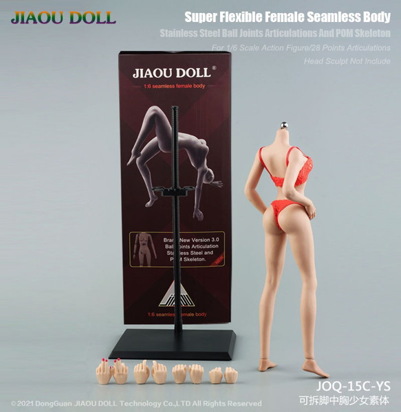 JIAOU DOLL シリコン可動フィギュア素体 少女スタイル ミドルバーストボディ ナチュラル