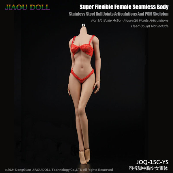 JIAOU DOLL シリコン可動フィギュア素体 少女スタイル ミドルバーストボディ ナチュラル