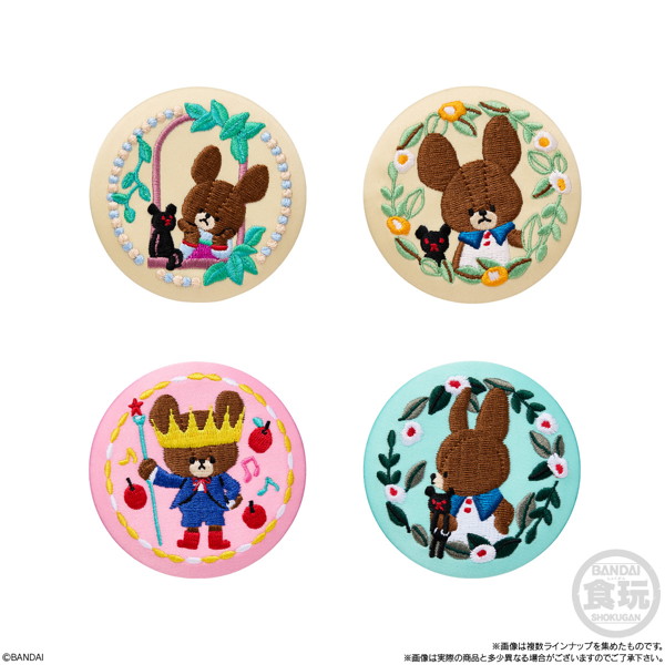 くまのがっこう 刺繍缶バッジビスケット （全12種） 1BOX:12個入