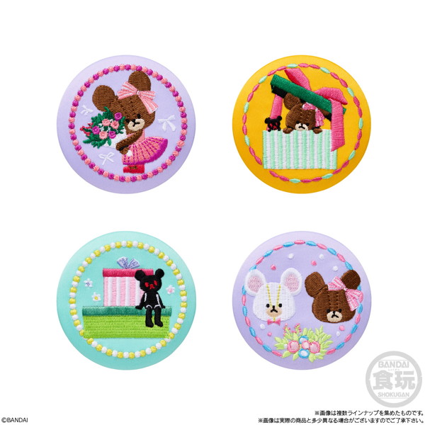 くまのがっこう 刺繍缶バッジビスケット （全12種） 1BOX:12個入